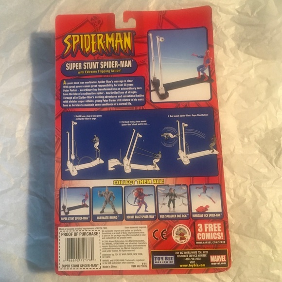 NEW Toybiz Super Stunt Spiderman Action Figure - Picture 2 of 7